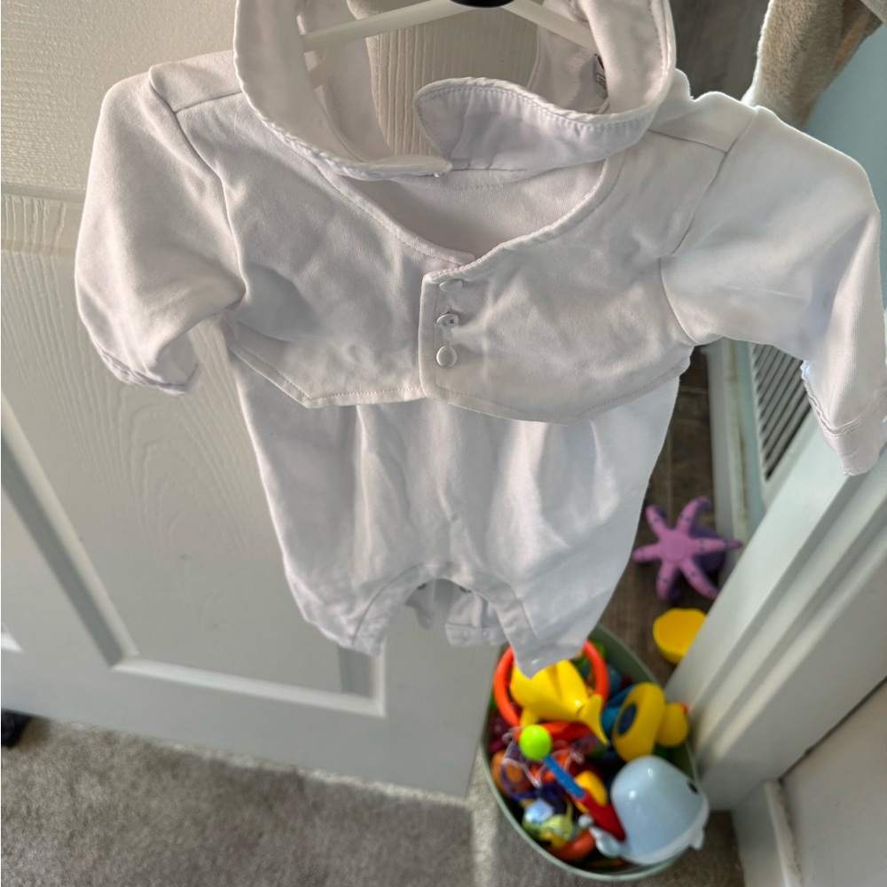 White Baby Onesie with Collar